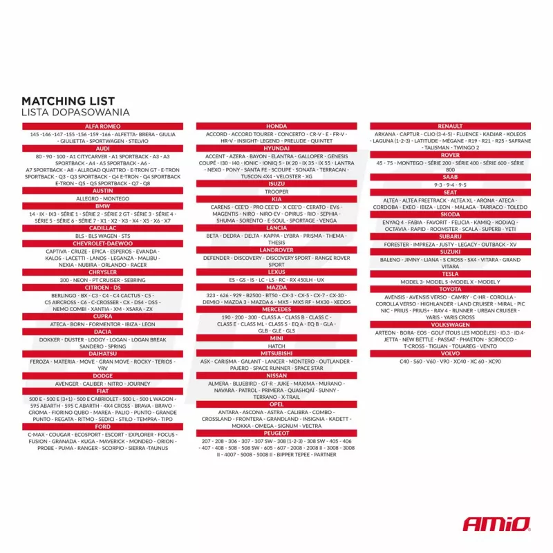 Housses de siège de voiture universelles avant arrière ensemble SC02 - AMIO 04602