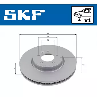 Jeu de 2 disques de frein avant SKF VKBD 81273 V1