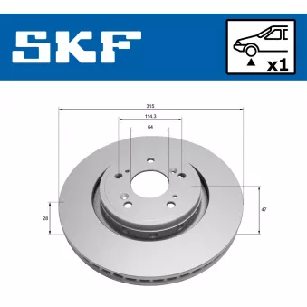 Jeu de 2 disques de frein avant SKF VKBD 81303 V1