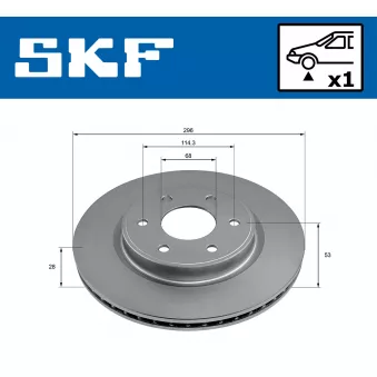 Jeu de 2 disques de frein avant SKF VKBD 81313 V1
