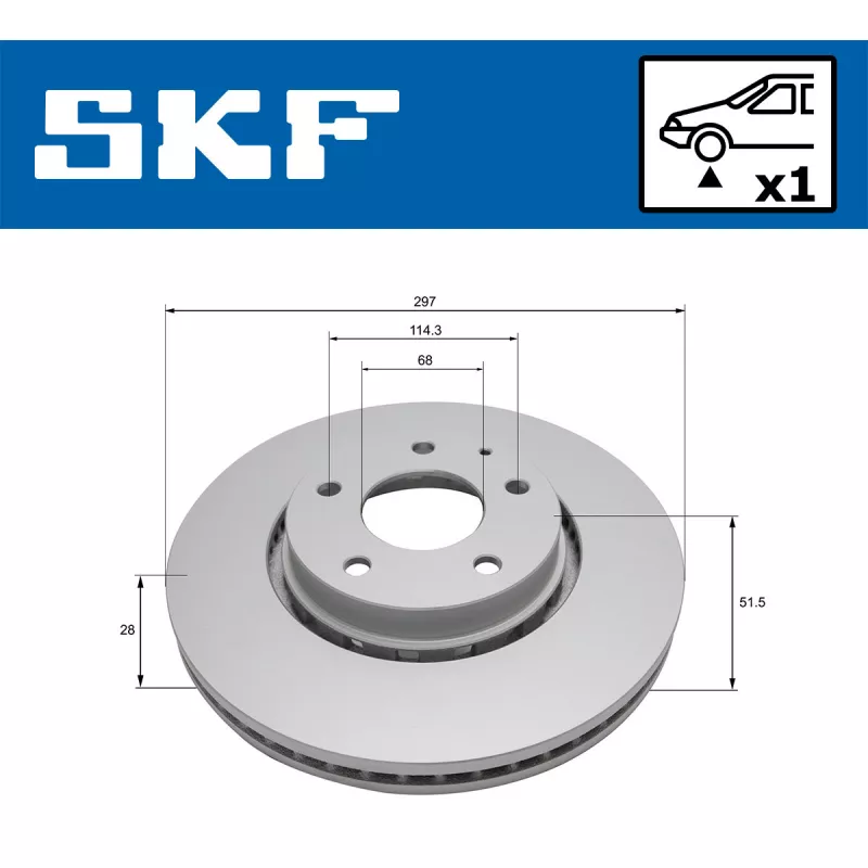 Jeu de 2 disques de frein avant SKF VKBD 81352 V1