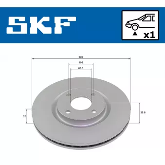 Jeu de 2 disques de frein avant SKF VKBD 81354 V1