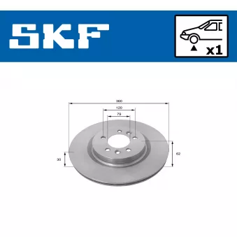 Jeu de 2 disques de frein avant SKF VKBD 81355 V1