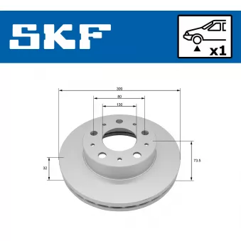 Jeu de 2 disques de frein avant SKF VKBD 81359 V1