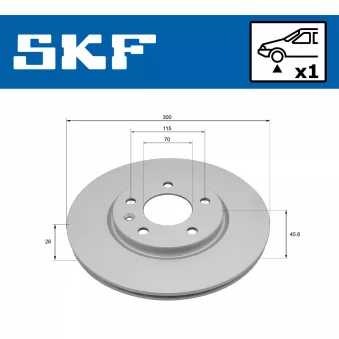 Jeu de 2 disques de frein avant SKF VKBD 81365 V1