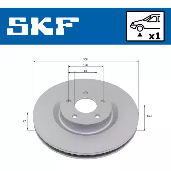 Jeu de 2 disques de frein avant SKF VKBD 81375 V1