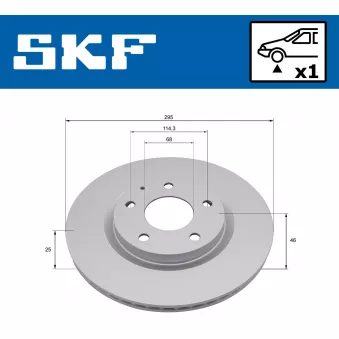 Jeu de 2 disques de frein avant SKF VKBD 81377 V1