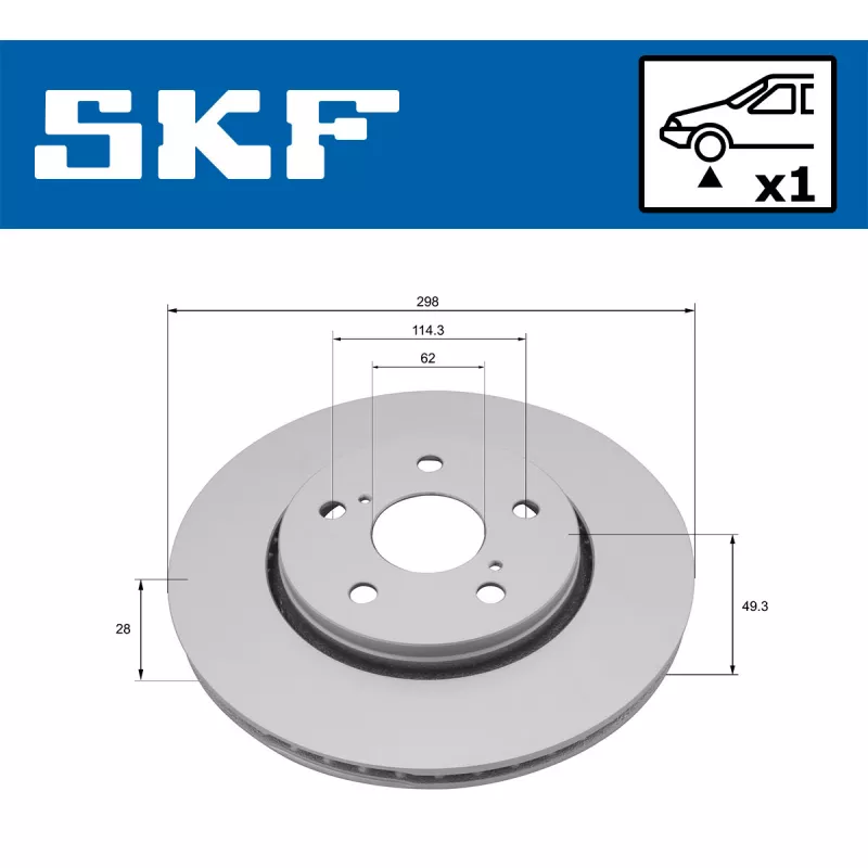 Jeu de 2 disques de frein avant SKF VKBD 81391 V1