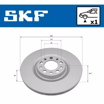 Jeu de 2 disques de frein avant SKF VKBD 81396 V1