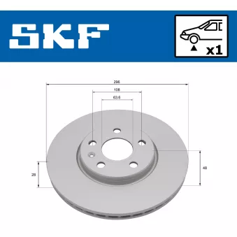 Jeu de 2 disques de frein avant SKF VKBD 81400 V1
