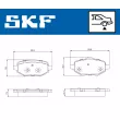 Jeu de 4 plaquettes de frein arrière SKF VKBP 91320 - Visuel 2