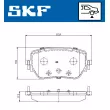 Jeu de 4 plaquettes de frein arrière SKF VKBP 91382 - Visuel 2