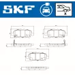 Jeu de 4 plaquettes de frein arrière SKF VKBP 95005 EV - Visuel 2