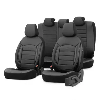 Ensemble de housses pour sièges de voiture OTOM INSPIRE 3501 CUIR ÉCOLOGIQUE NOIR 3-ZIP AMIO OT85511