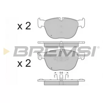Jeu de 4 plaquettes de frein avant BREMSI