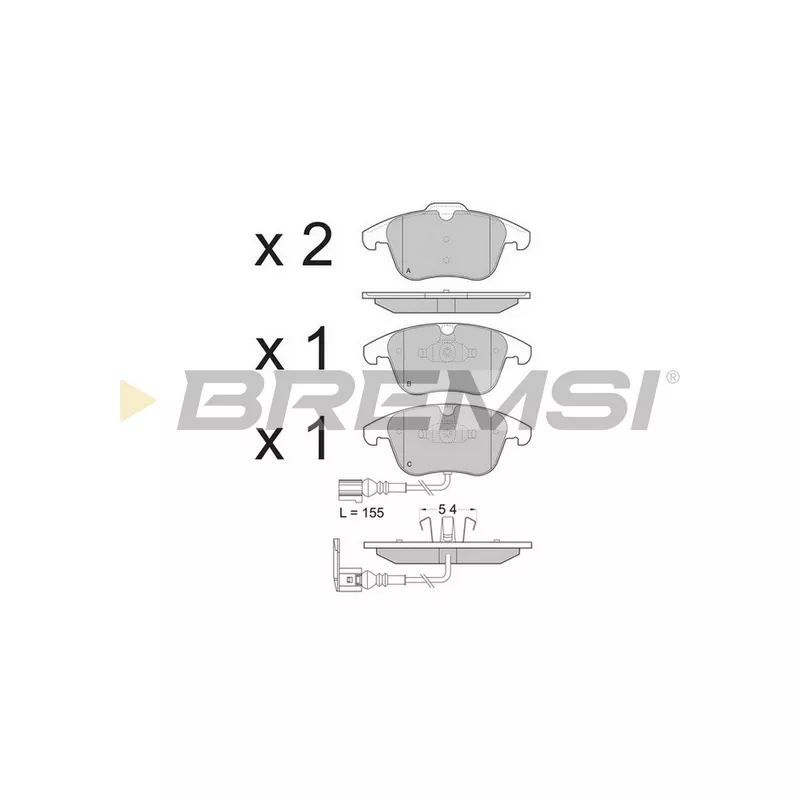 Jeu de 4 plaquettes de frein avant BREMSI BP3394CE