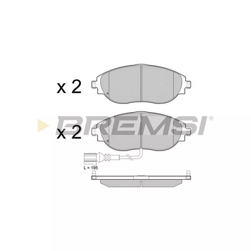 Jeu de 4 plaquettes de frein avant BREMSI BP3474CE