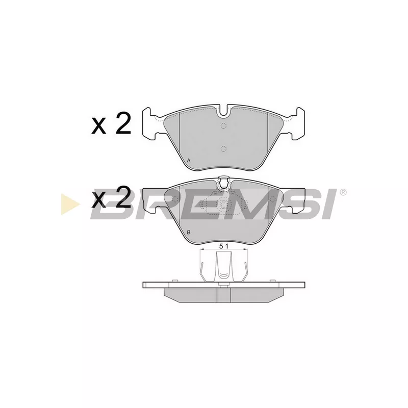 Jeu de 4 plaquettes de frein avant BREMSI BP3488CE
