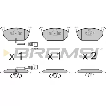 Jeu de 4 plaquettes de frein avant BREMSI
