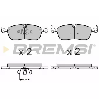 Jeu de 4 plaquettes de frein avant BREMSI