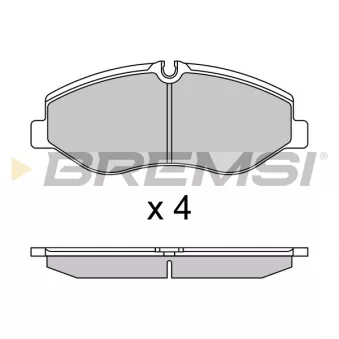 Jeu de 4 plaquettes de frein avant BREMSI