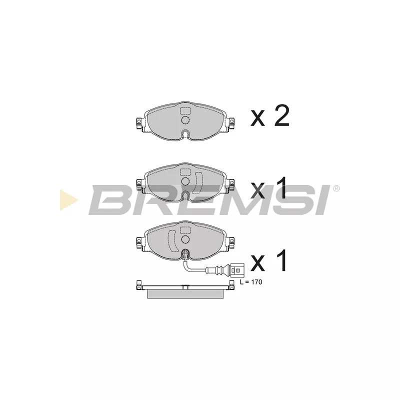 Jeu de 4 plaquettes de frein avant BREMSI BP3782CE