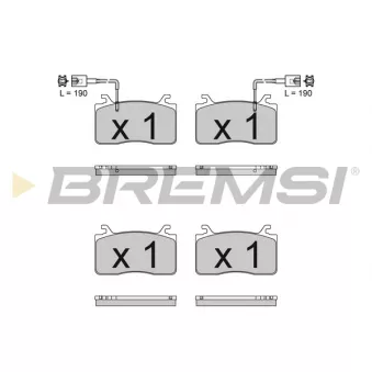 Jeu de 4 plaquettes de frein avant BREMSI