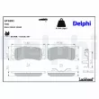 Jeu de 4 plaquettes de frein arrière DELPHI LP1691 - Visuel 3