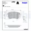 Jeu de 4 plaquettes de frein arrière DELPHI LP1920 - Visuel 3
