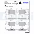 Jeu de 4 plaquettes de frein avant DELPHI LP3181 - Visuel 3