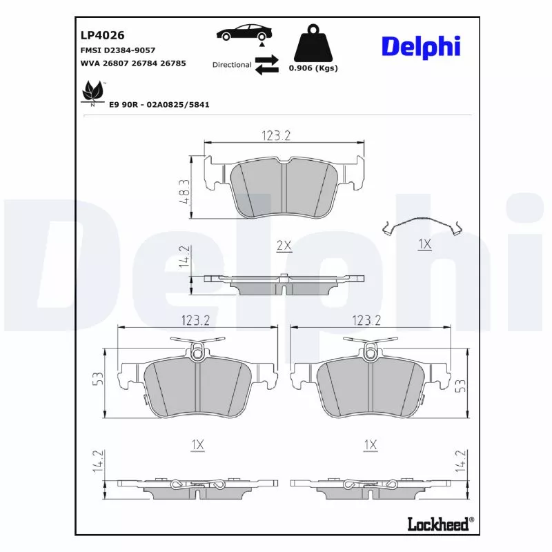 Jeu de 4 plaquettes de frein avant DELPHI LP4026