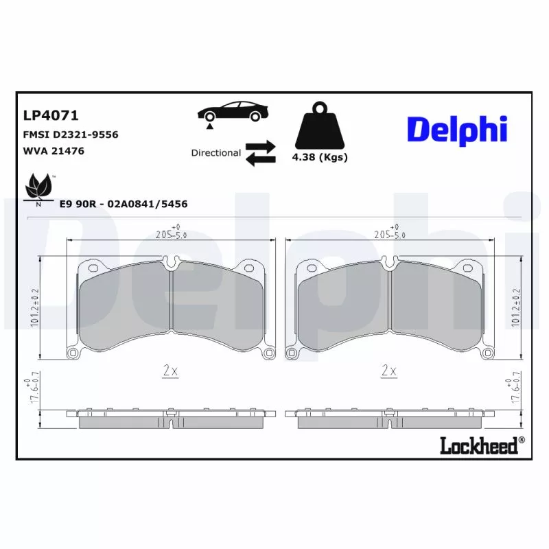 Jeu de 4 plaquettes de frein avant DELPHI LP4071