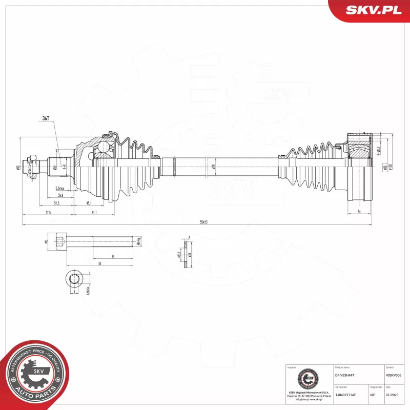 Arbre de transmission ESEN SKV 40SKV006