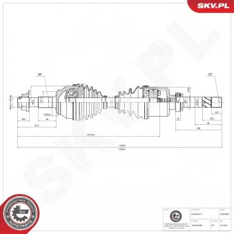 Arbre de transmission avant droit (à l'unité) ESEN SKV 40SKV054
