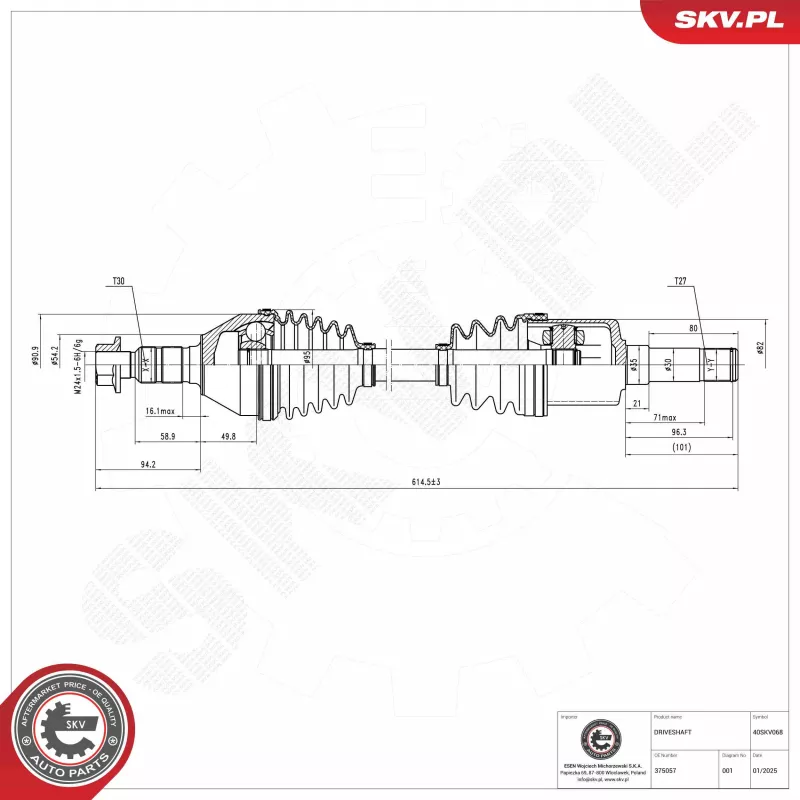 Arbre de transmission ESEN SKV 40SKV068