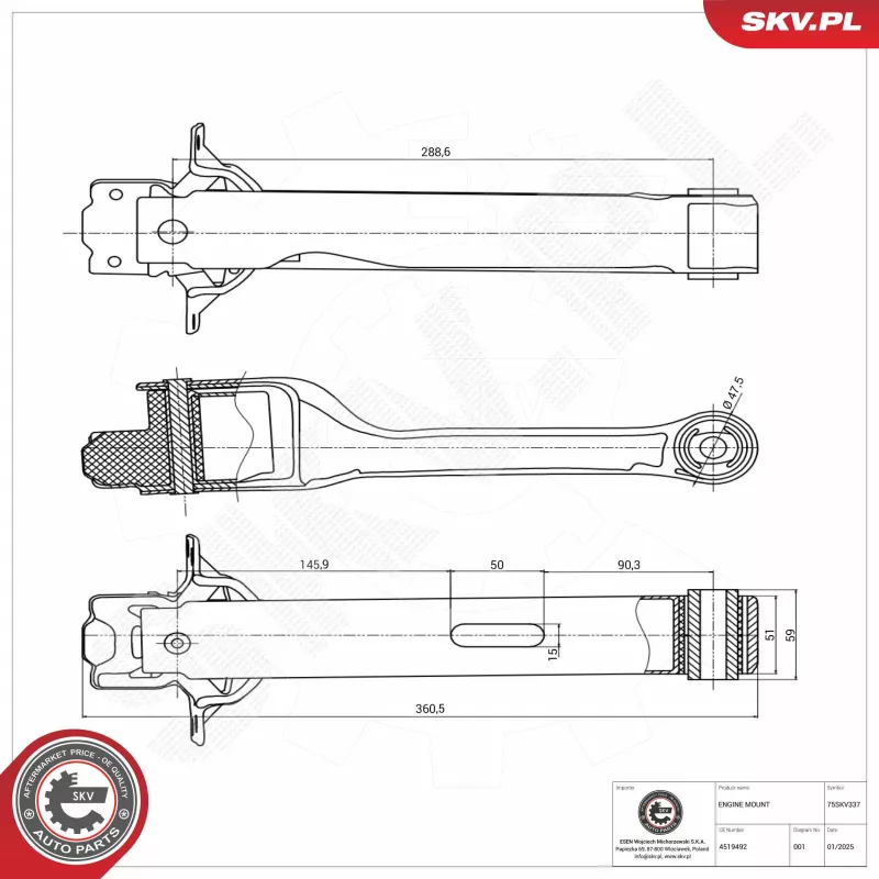 Support moteur ESEN SKV 75SKV337
