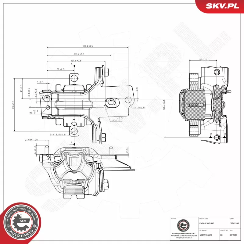 Support moteur ESEN SKV 75SKV338