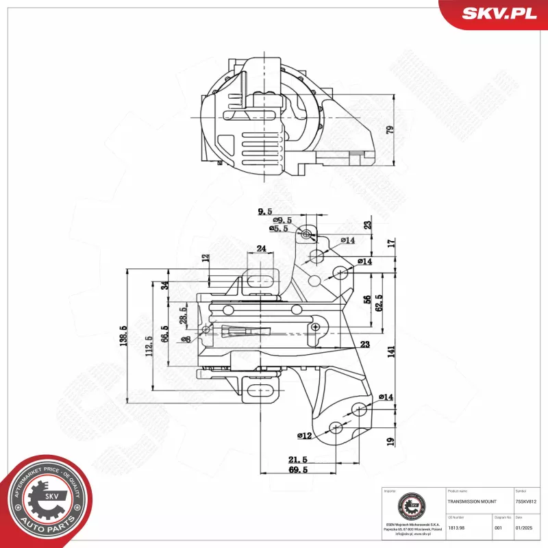 Suspension, boîte automatique ESEN SKV 75SKV812