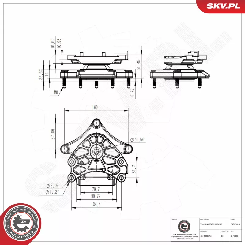 Suspension, boîte automatique ESEN SKV 75SKV813
