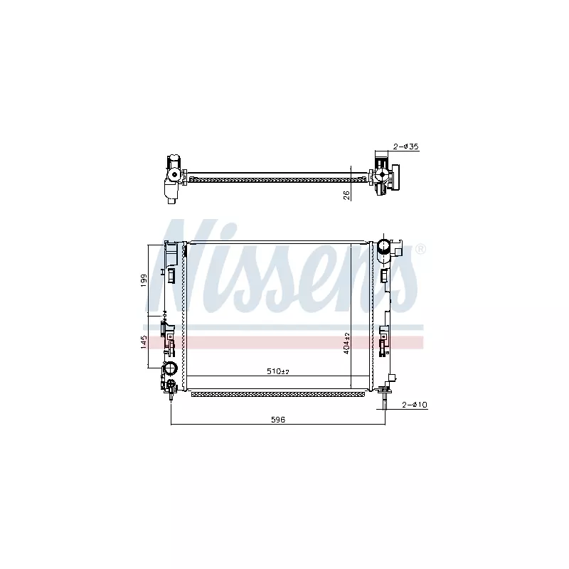 Radiateur, refroidissement du moteur NISSENS 607086