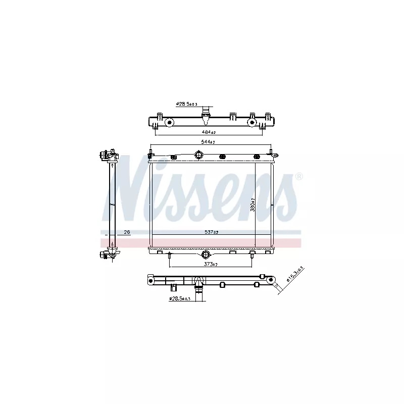 Radiateur, refroidissement du moteur NISSENS 607246