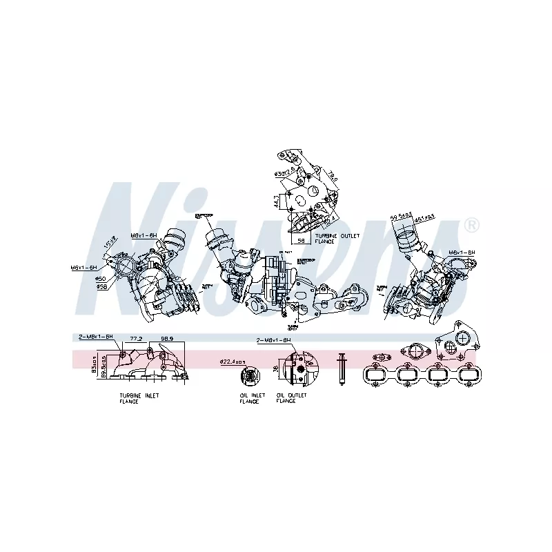 Turbocompresseur, suralimentation NISSENS 93513