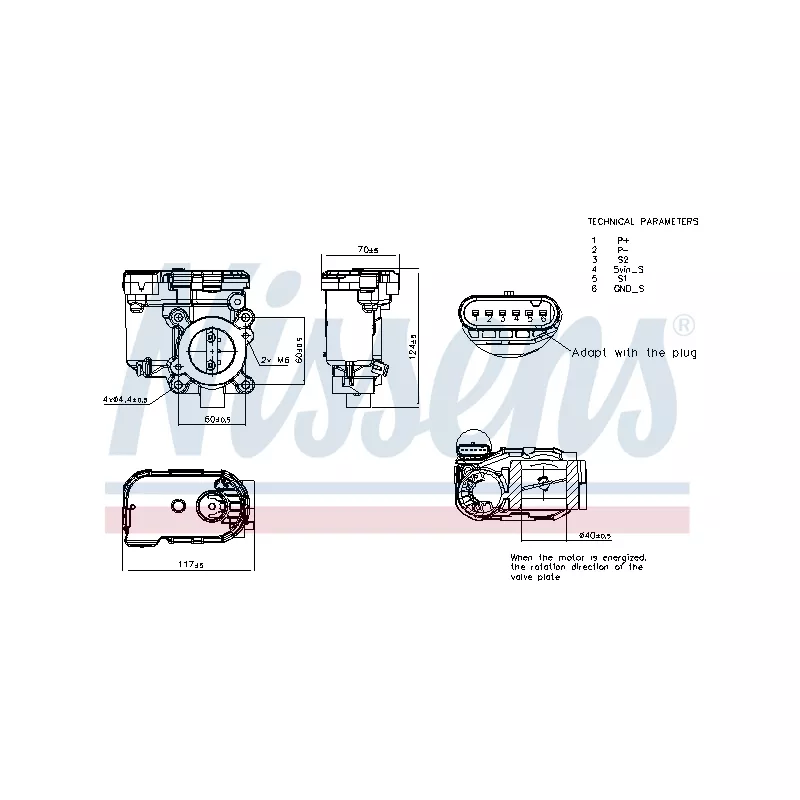 Corps papillon NISSENS 955322