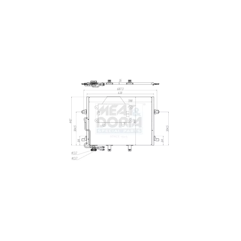 Condenseur, climatisation MEAT & DORIA 991261