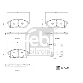 Jeu de 4 plaquettes de frein avant FEBI BILSTEIN