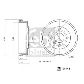 Tambour de frein arrière FEBI BILSTEIN