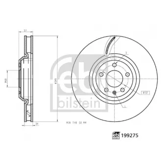 Jeu de 2 disques de frein avant FEBI BILSTEIN