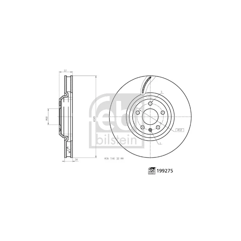 Jeu de 2 disques de frein avant FEBI BILSTEIN 199275