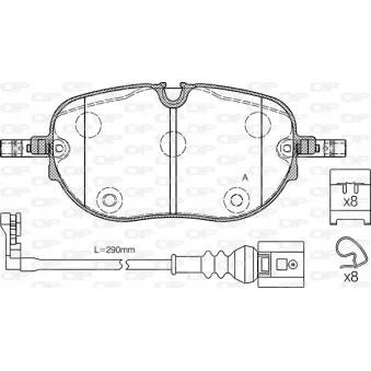 Jeu de 4 plaquettes de frein avant OPEN PARTS