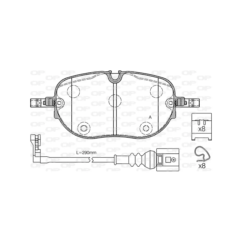 Jeu de 4 plaquettes de frein avant OPEN PARTS BPE1963.01